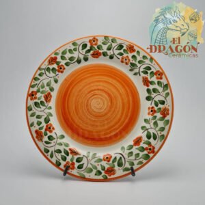 Ceramicas El Dragon Plato Seco Cami Naranja