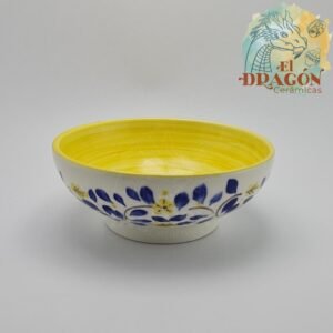 Puesto de Vajilla - pieza individual de vajilla - Cerámicas el Dragon, - ceramica de el Carmen de Viboral - decoración cami amarilla - Plato Sopa tipo bowl