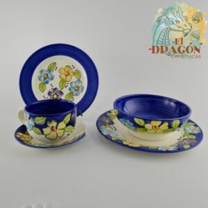 Puesto de Vajilla - Cerámicas el Dragon, - ceramica de el Carmen de Viboral - decoración Verano Azul